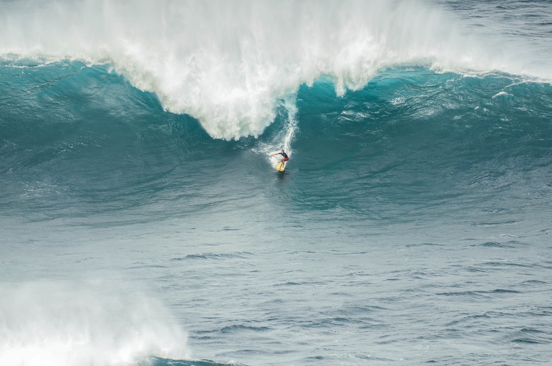 Surfer on a big wave
