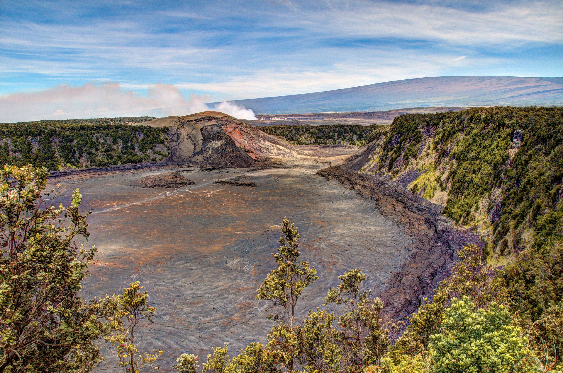 Kilauea Volcano and Halemaumau Crater