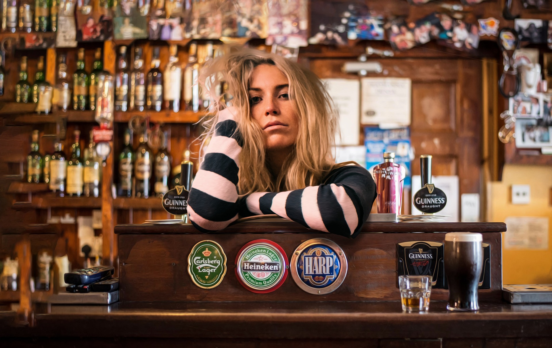Tired bartender