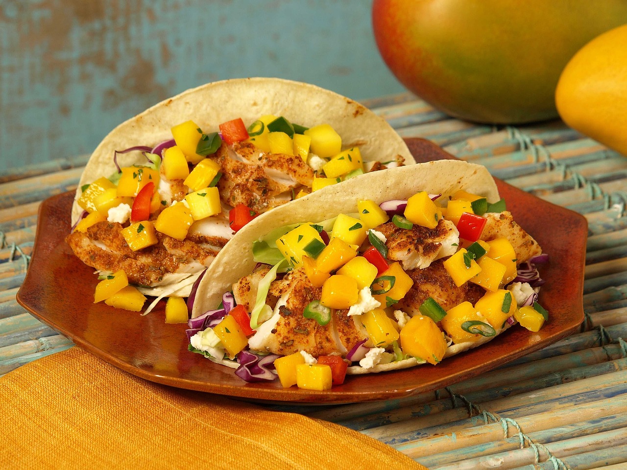 Hawaii mango season tacos