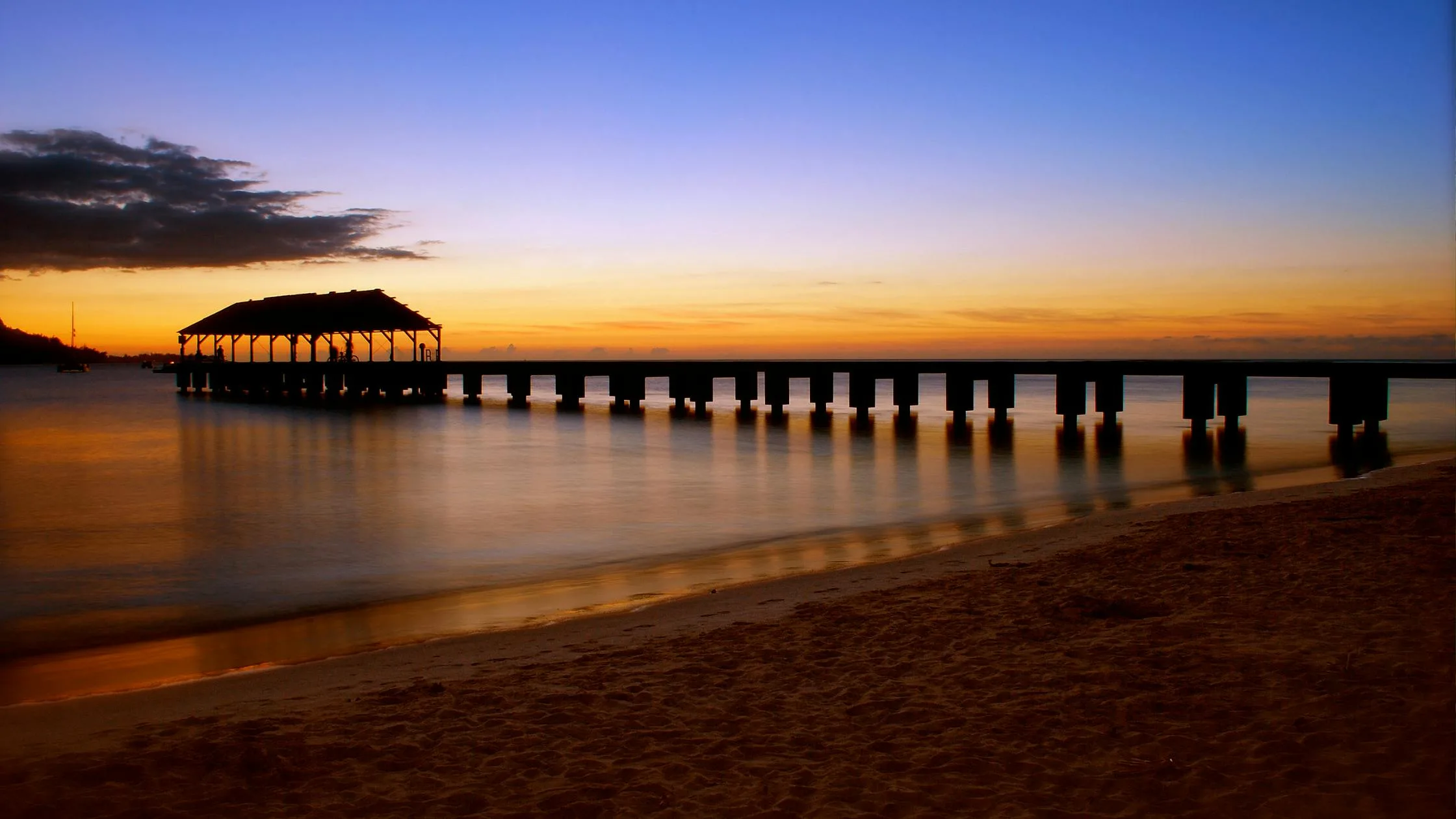 Hanalei Pier at sunset: one of the best Kauai landmarks