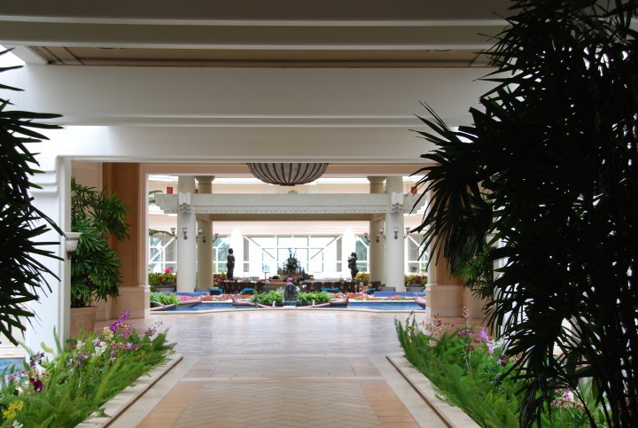 Looking down one of the walkways at Fairmont Kea Lani Maui