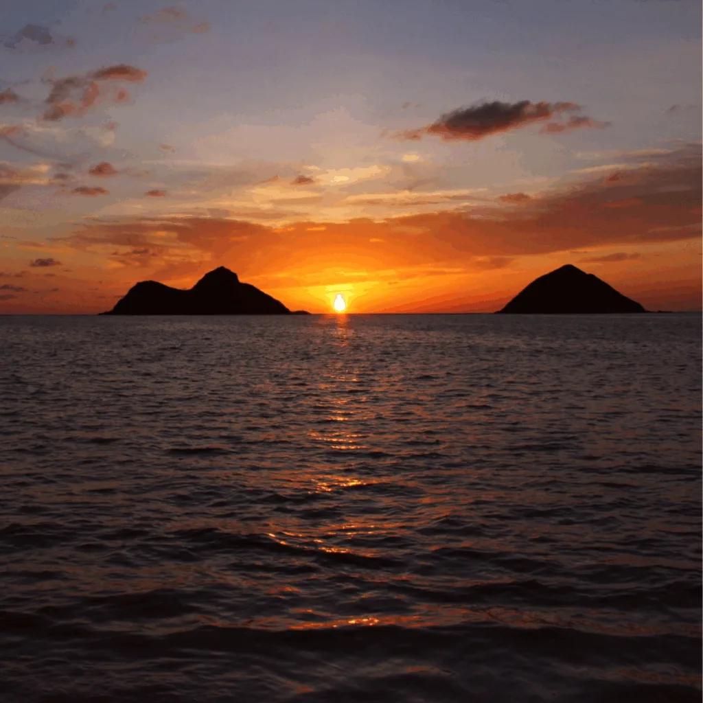 Lanikai sunrise between the Mokulua islands