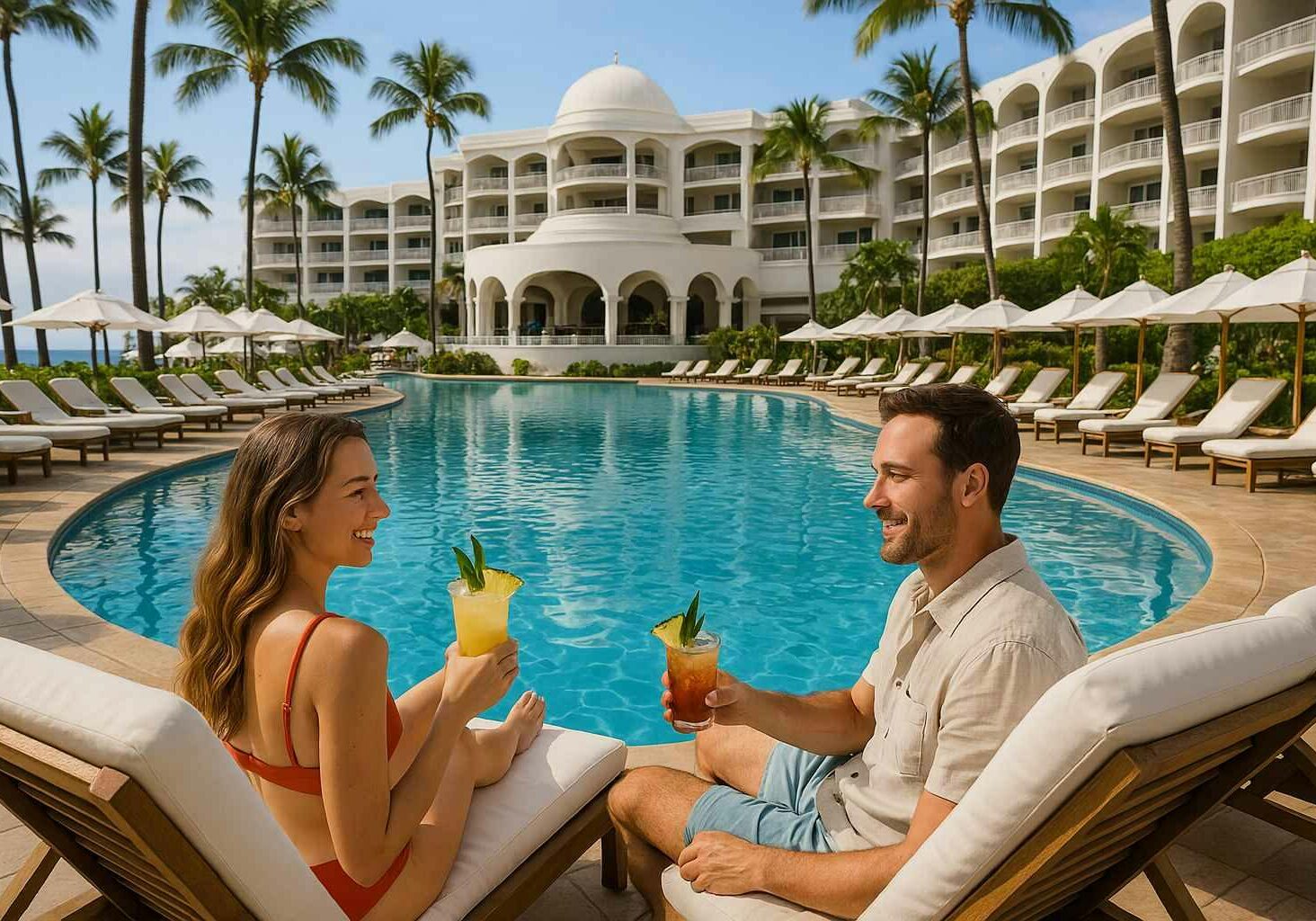 fairmont keaLani couple poolside fairmont keaLani couple poolside